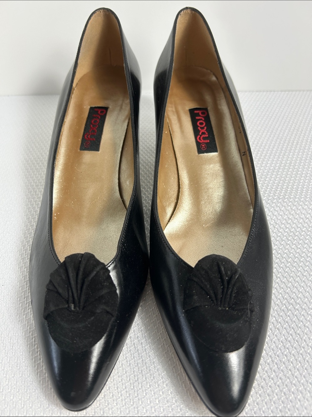 Vintage Proxy Shies Made in Spain Black 1” Heel Pumps Women’s Size 8.5 Narrow